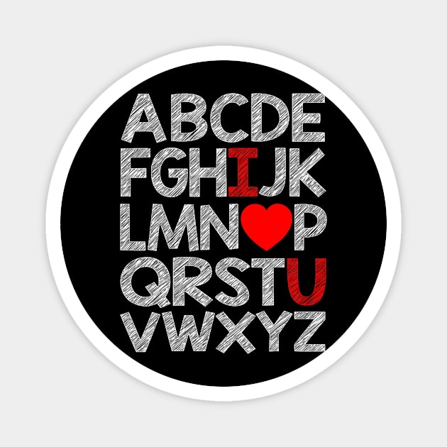 Alphabet ABC I Love You Valentines Day Heart Girls Boys Magnet by jadolomadolo